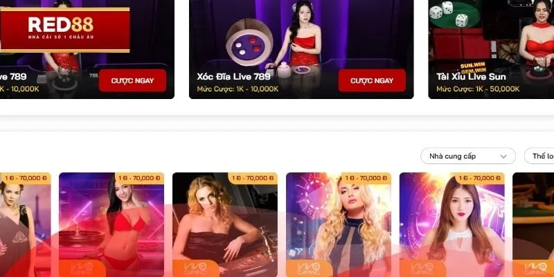Casino Red88 là danh mục mang đến trải nghiệm sòng bạc hấp dẫn